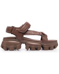 prada pink rubber sandals|Prada chunky heel sandal.